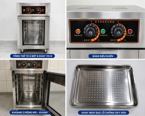 Tủ Ủ Bột 6 Khay YH-6