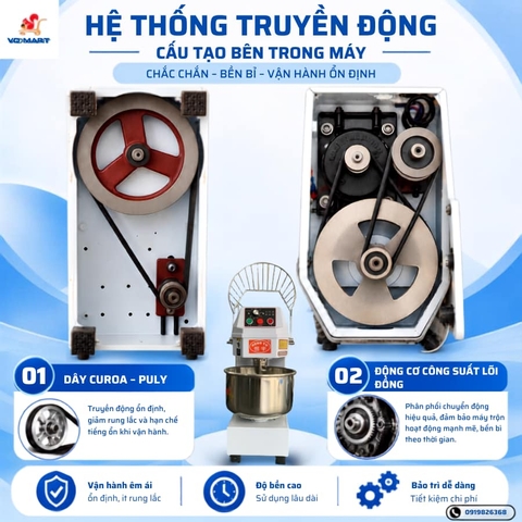 Máy trộn bột công nghiệp HENGYU HS10 | Hẹn giờ |-10lit