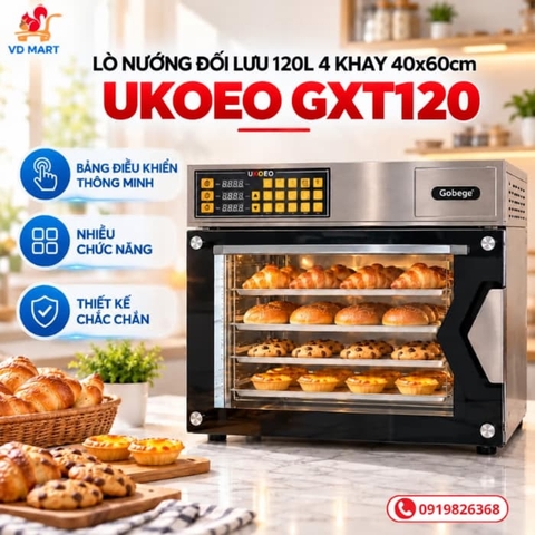 Lò nướng đối lưu 4 tầng UKOEO GXT120 [Khay 40x60]