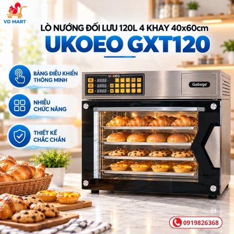 Lò nướng đối lưu 4 tầng UKOEO GXT120 [Khay 40x60]