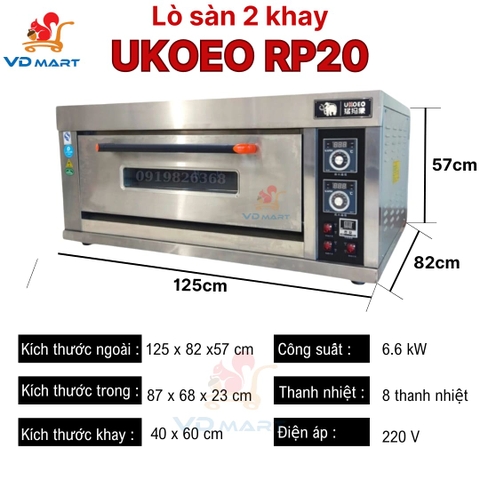 Lò Sàn 2 Khay Công Nghiệp UKOEO [12 Khuôn 20] RP20