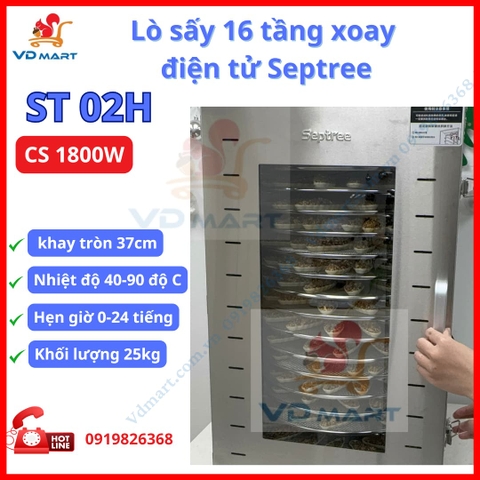 Lò sấy 16 tầng xoay điện tử Septree