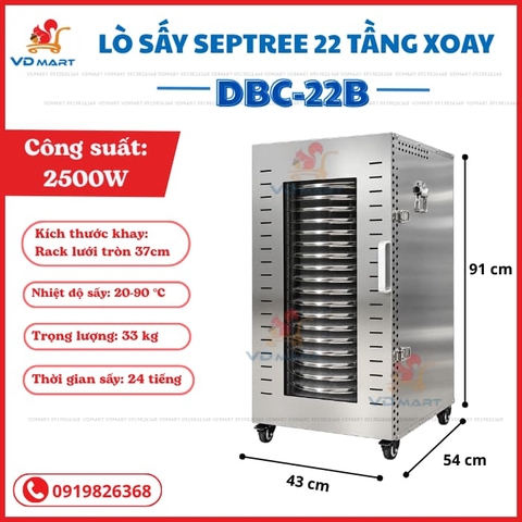 Lò sấy septree 22 tầng xoay