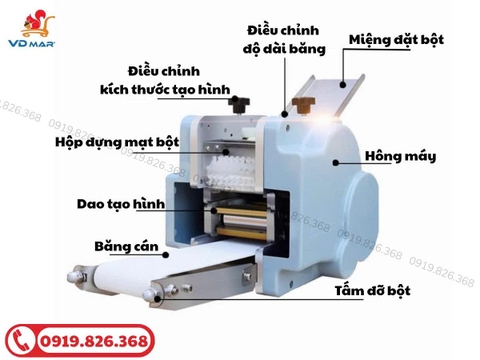 Máy cán tạo hình vỏ bánh bao, hoành thánh, há cảo R110A