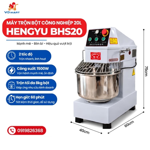 Máy Trộn Bột Công Nghiệp Hengyu BHS20 20 Lít