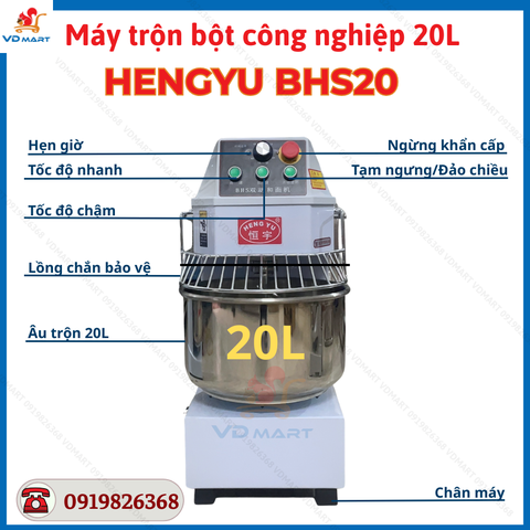 Máy Trộn Bột Công Nghiệp Hengyu BHS20 20 Lít