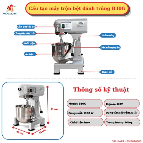 Máy Đánh Trứng Trộn Bột Xingfeng B30G