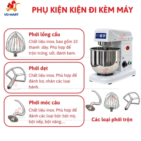 Máy trộn bột, đánh trứng HengYu 7l B7-C