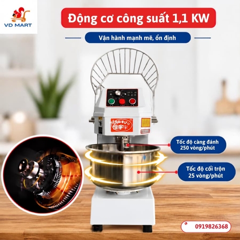Máy trộn bột công nghiệp HENGYU HS10 | Hẹn giờ |-10lit