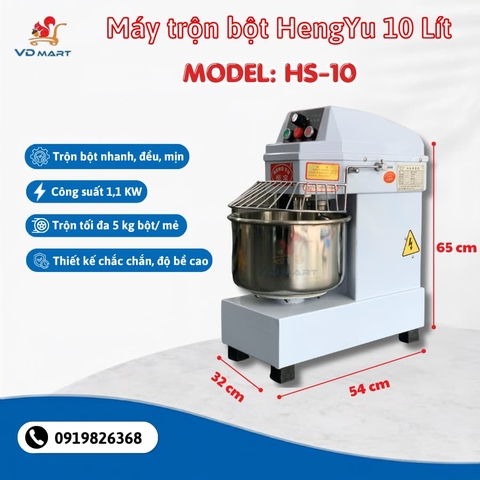 Máy trộn bột công nghiệp HENGYU HS10 | Hẹn giờ |-10lit