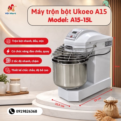 Máy nhồi bột Ukoeo A15