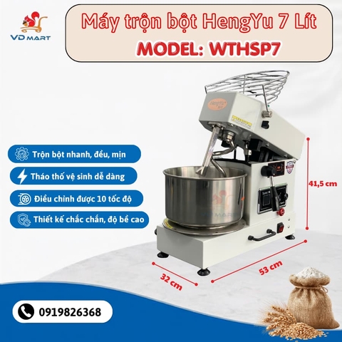 Máy trộn bột HengYu 7 lít - Tháo được thố - WTHSP7