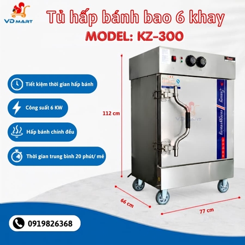 Tủ hấp bánh bao 6 khay chính hãng giá rẻ