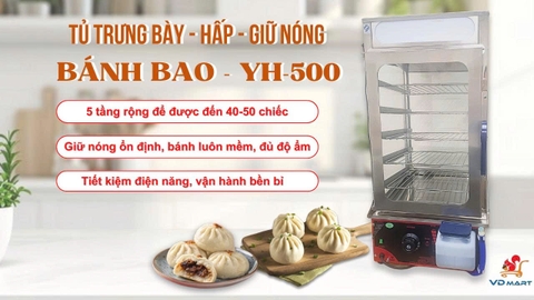 Tủ trưng bày giữ nóng bánh bao mini 5 tầng chính hãng giá rẻ