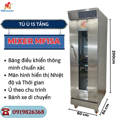 Tủ Ủ Bột 15 Khay Mixer MF15A