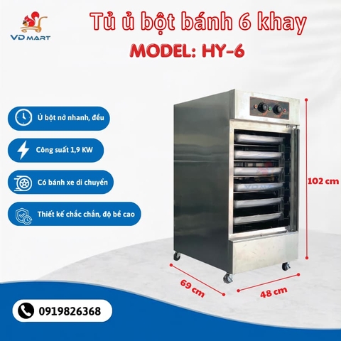 Tủ Ủ Bột 6 Khay YH-6