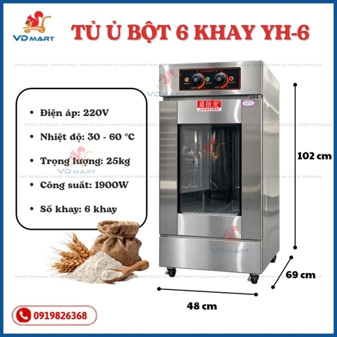 Tủ Ủ Bột 6 Khay YH-6