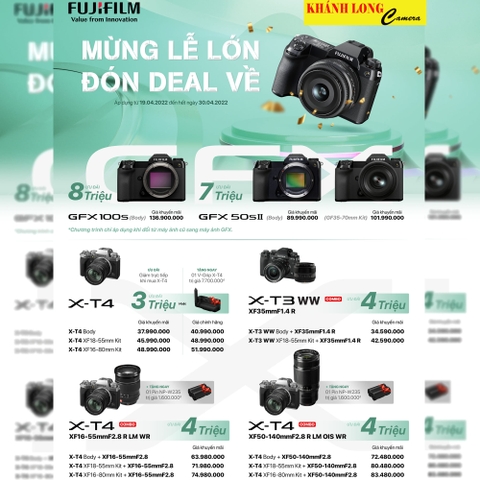 KHUYẾN MÃI MỪNG LỄ LỚN ĐÓN DEAL VỀ CÙNG FUJIFILM - KHÁNH LONG CAMERA