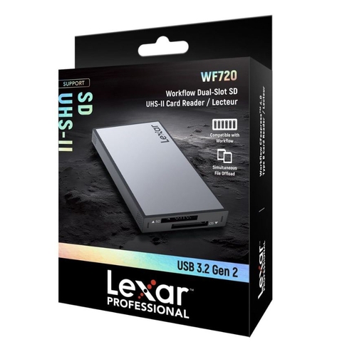 ĐẦU ĐỌC THẺ NHỚ (WORKFLOW) LEXAR PROFESSIONAL WORKFLOW DUAL-SLOT SD UHS-II CARD READER/USB 3.2 GEN2/3Y (LPWF720N-4ANGL)