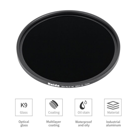 (Filter) Kính lọc Haida Slim PROII Multi-coating ND 0.9 (8x) Filter 67mm/ 77mm/ 82mm