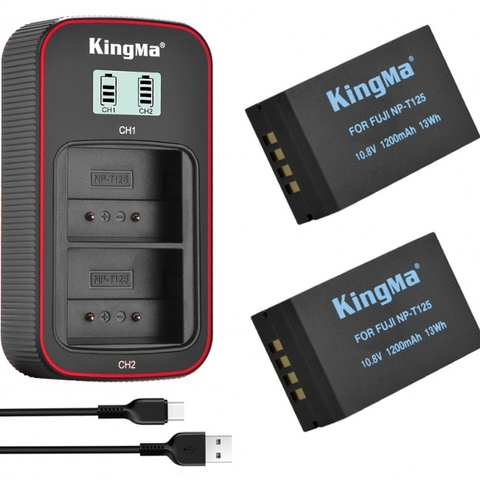 BỘ 2 PIN 1 SẠC ĐÔI VER 3 KINGMA CHO FUJIFILM NP-T125
