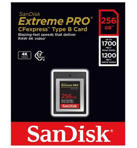 Thẻ nhớ CFexpress 2.0 SanDisk Extreme Pro 256GB Type B SDCFE-256G-GN4IN