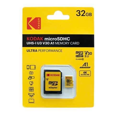 Thẻ nhớ MicroSDHC Kodak UHS-I U3 V30 A1 32GB