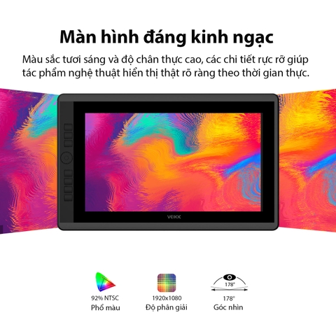 Bảng Vẽ Màn Hình VEIKK VK1560 Pro 15.6inch full HD Vòng Dial 92%NTSC