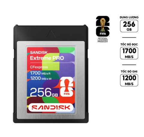 Thẻ nhớ CFexpress Type B SanDisk FIFA World Cup 2026 256GB PCIe upto 1700MB/s SDCFE-256G-GF4NN