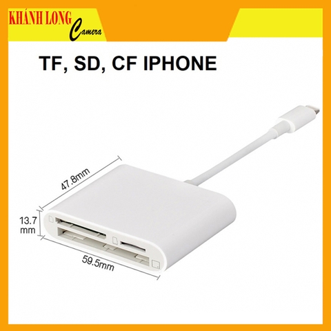 ĐẦU ĐỌC THẺ 3 IN 1 TF, SD, CF CHO IPHONE, IPAD