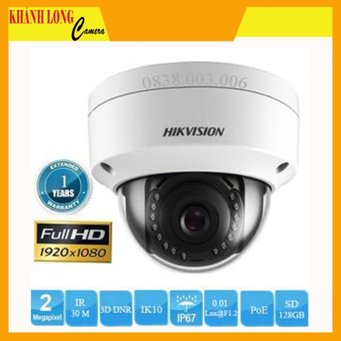 Camera IP Dome hồng ngoại 2.0 Megapixel HIKVISION DS-2CD2121G0-IW