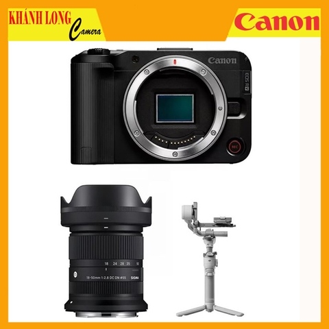 Canon EOS R50 V Body + Sigma 18-50mm F2.8 DC DN (C) + DJI RS 4 Mini - Chính Hãng