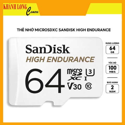 Thẻ nhớ MicroSDXC Sandisk High Endurance 64GB 100MB/s