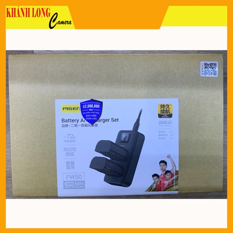 BỘ PISEN 2 PIN + 1 SẠC SONY FW50