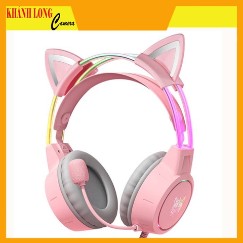 TAI NGHE ONIKUMA X15 PRO PINK CÓ TAI MÈO – PINK
