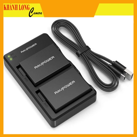 Bộ 2 pin và sạc đôi RAVPOWER RP-BC019 cho Canon LP-E8