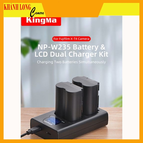 Combo 2 pin và 1 sạc đôi LCD Kingma for fujifilm NP-W235