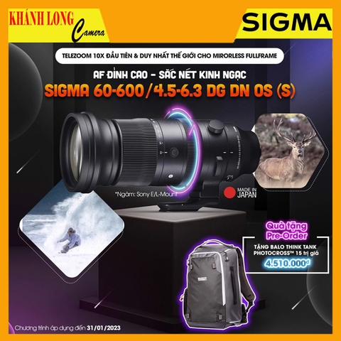 SIGMA 60-600MM F/4.5-6.3 DG DN OS | SPORTS - Chính Hãng