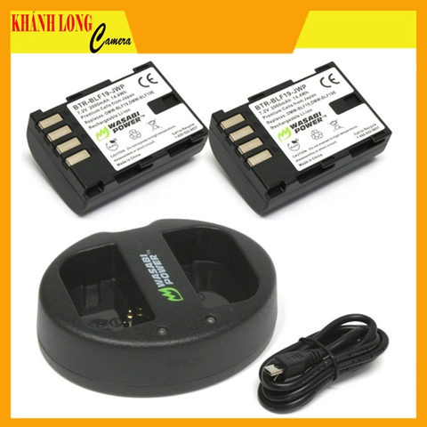 Pin Wasabi (2-Pack) và Bộ sạc USB kép cho Panasonic DMW-BLF19 (KIT-BB-BLF19)