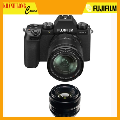 Fujifilm X-S10 kit XF 18-55mm và XF 35mm F1.4 - Mới 100%
