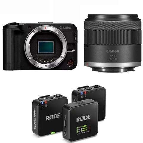 Canon EOS R50 V Body + Canon RF-S 14-30mm F4-6.3 IS STM PZ + Rode Wireless Go III - Chính Hãng