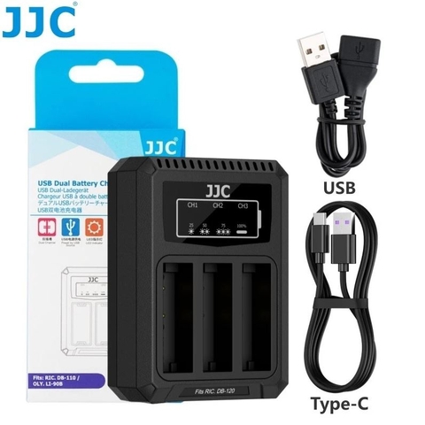 Bộ sạc pin JJC DB-120 cho máy ảnh DB120 Ricoh GR4 GR IV USB Type-C