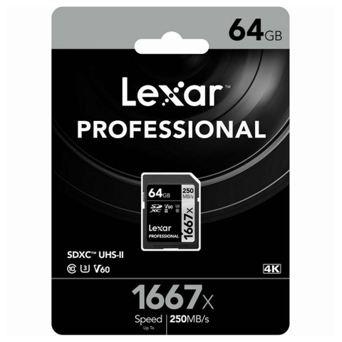 Thẻ nhớ SD 64GB Lexar Professional 1667x SDXC UHS-II
