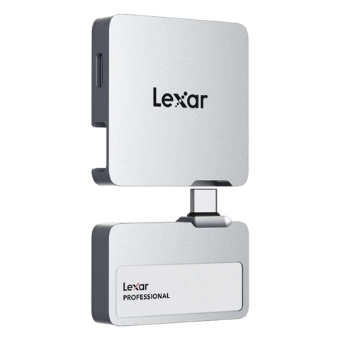 Ổ CỨNG DI ĐỘNG (EXTERNAL SSD) Lexar Professional Go Portable SSD with Hub BẠC (Silver) (LSL400S001T-RNSNG)