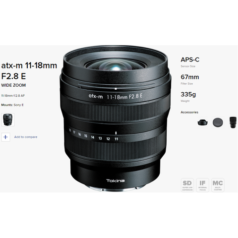 Tokina 11-18mm f/2.8 ATX-M cho Sony - Chính hãng