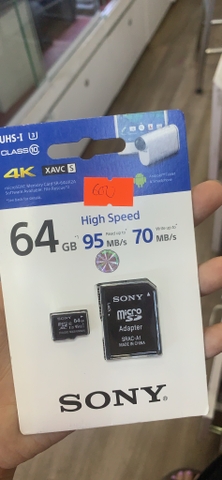 Thẻ nhớ Sony Micro SDXC 64gb Class 10 Uhs-i U3 95Mb/s
