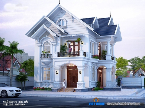 Hút hồn với mẫu biệt thự tân cổ điển mái thái - Anh Hải, Phú Thọ