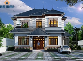 Mẫu thiết kế nhà mái thái 2 tầng nhà anh Thường - Hưng Yên