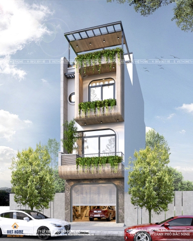 Mẫu nhà phố 3 tầng 1 tum đẹp, hiện đại - Chủ đầu tư: Chị Yến, Bắc Ninh
