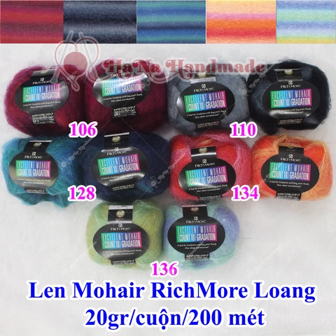 Len Mohair Richmore loang 205k/ cuộn 20gram ~ 200 mét